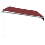 Markise Manuell mit LED Weinrot 350x250 cm