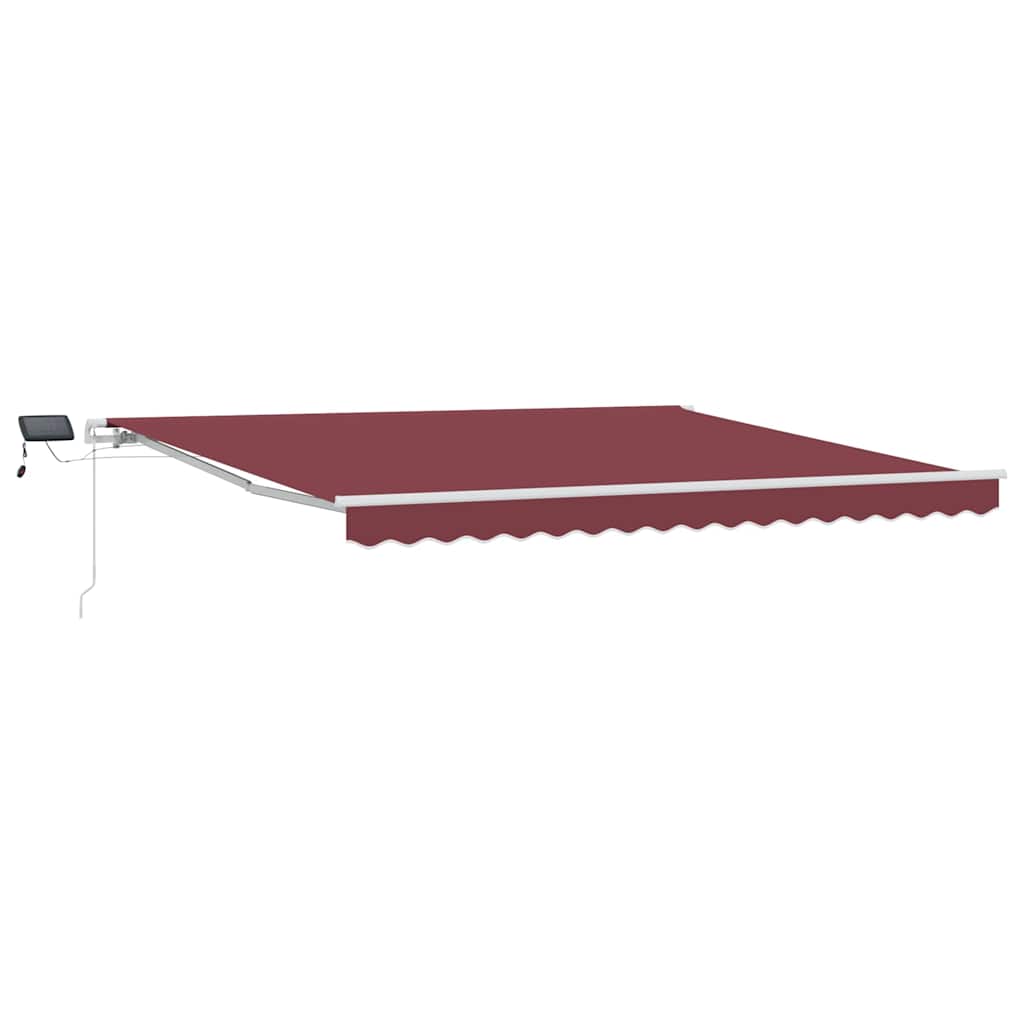 Markise Manuell mit LED Weinrot 400x300 cm
