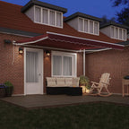Markise Manuell mit LED Weinrot 400x300 cm