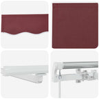 Markise Manuell mit LED Weinrot 400x300 cm