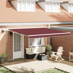 Markise Manuell mit LED Weinrot 400x300 cm