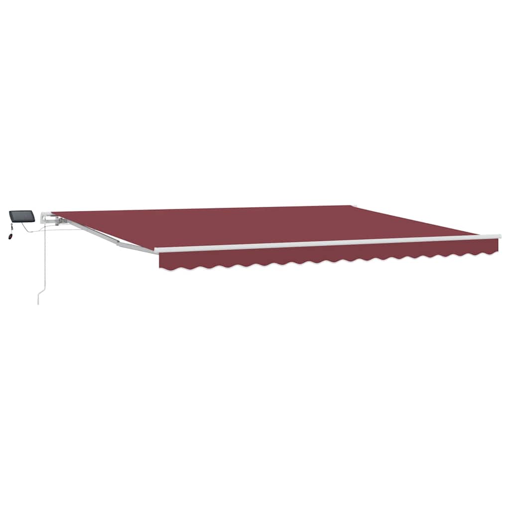 Markise Manuell mit LED Weinrot 450x300 cm
