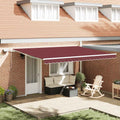 Markise Manuell mit LED Weinrot 450x300 cm