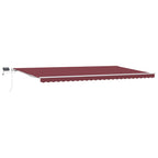 Markise Manuell mit LED Weinrot 600x300 cm
