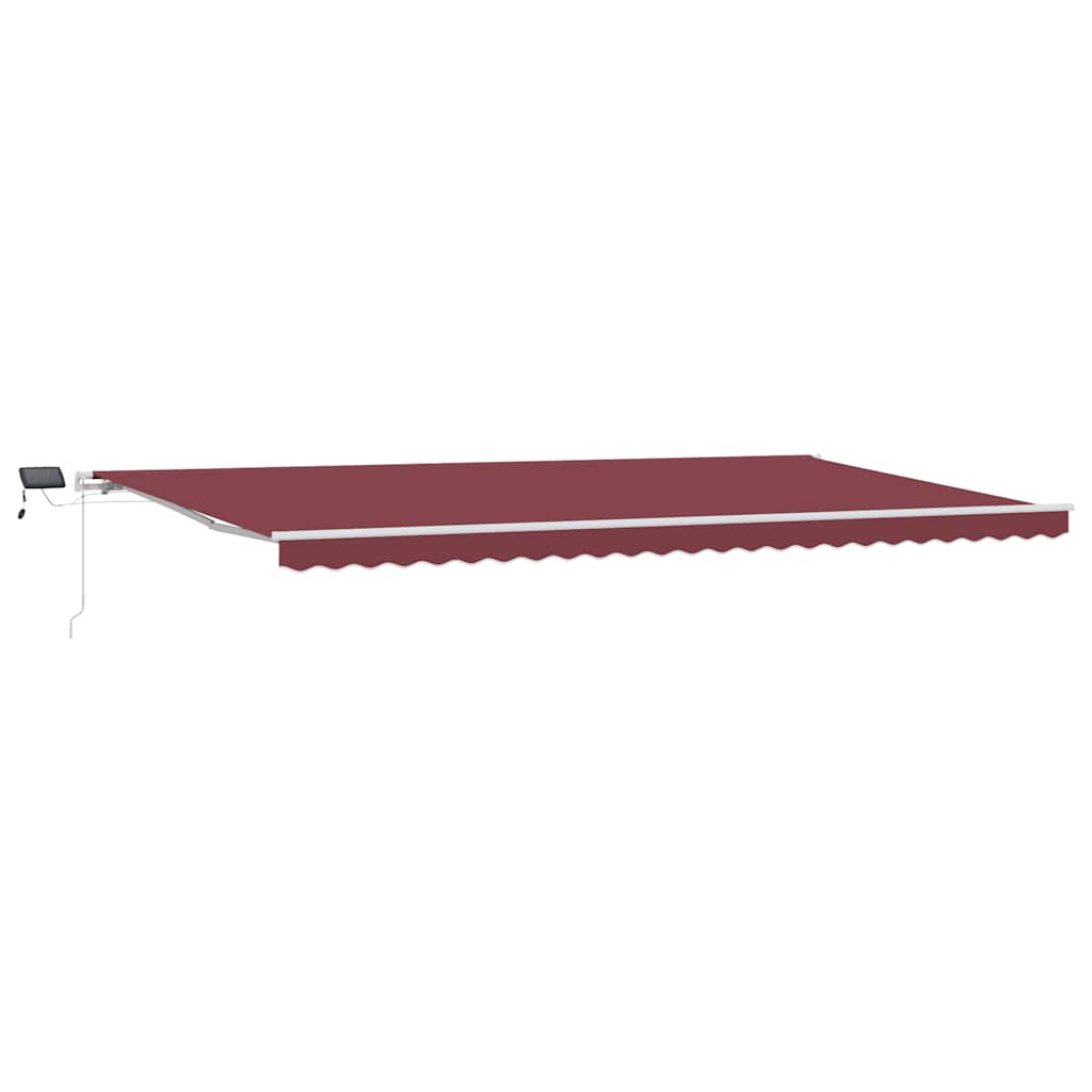 Markise Manuell mit LED Weinrot 600x300 cm