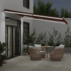 Markise Manuell mit LED Weinrot 400x350 cm