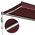 Markise Automatisch mit LED Weinrot 500x350 cm
