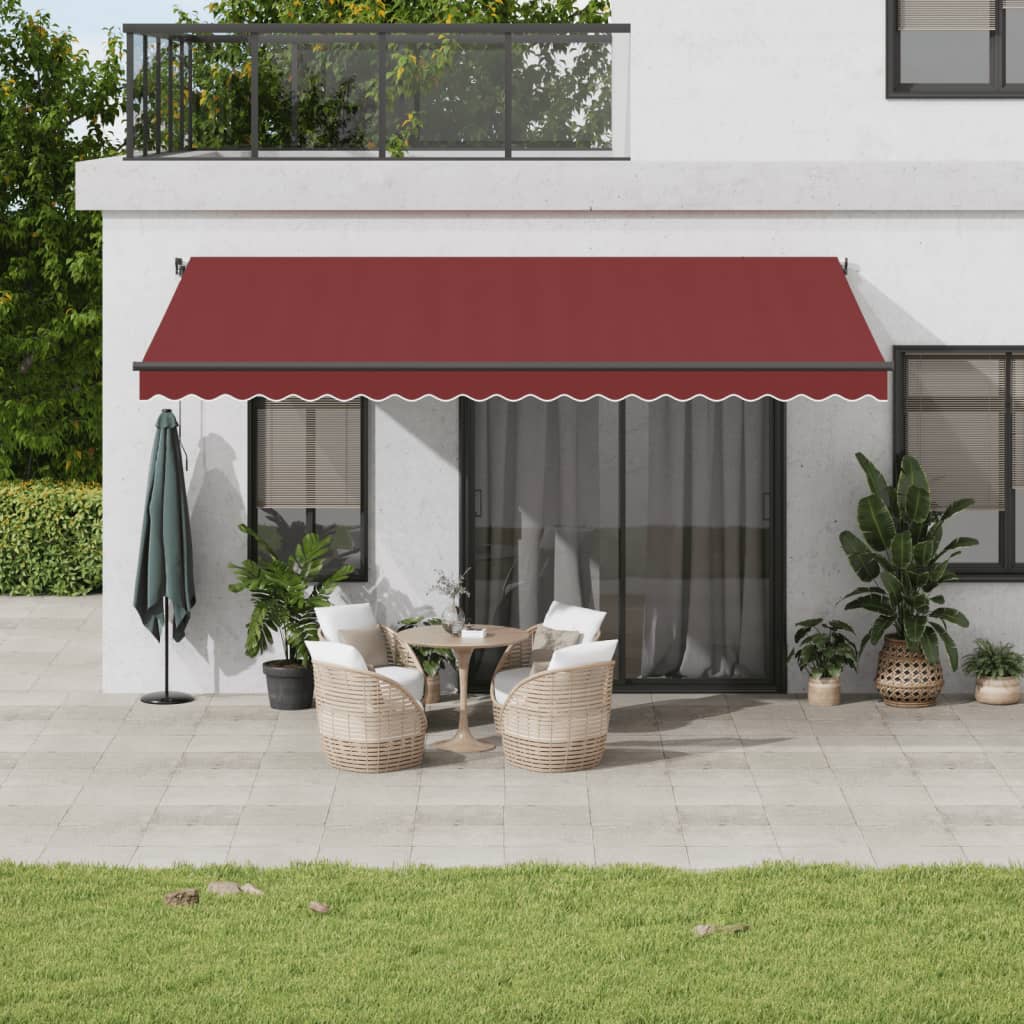 Markise Automatisch mit LED Weinrot 500x350 cm