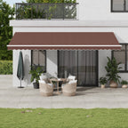 Markise Manuell mit LED Braun 600x350 cm