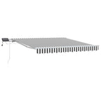 Markise mit LED-Beleuchtung Manuell Anthrazit & Weiß 300x250 cm