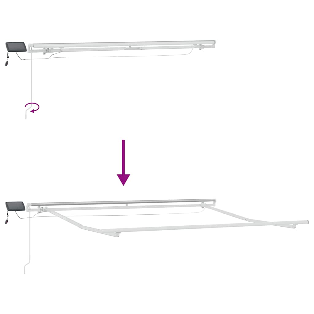 Markise mit LED-Beleuchtung Manuell Anthrazit & Weiß 300x250 cm