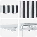 Markise Manuell mit LED Anthrazit & Weiß 500x300 cm