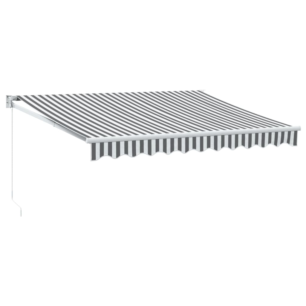 Markise Einziehbar Anthrazit und Weiß 3x2,5 m Stoff & Aluminium