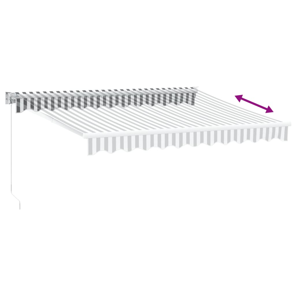 Markise Einziehbar Anthrazit und Weiß 3x2,5 m Stoff & Aluminium