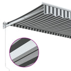 Markise Einziehbar Anthrazit und Weiß 3x2,5 m Stoff & Aluminium