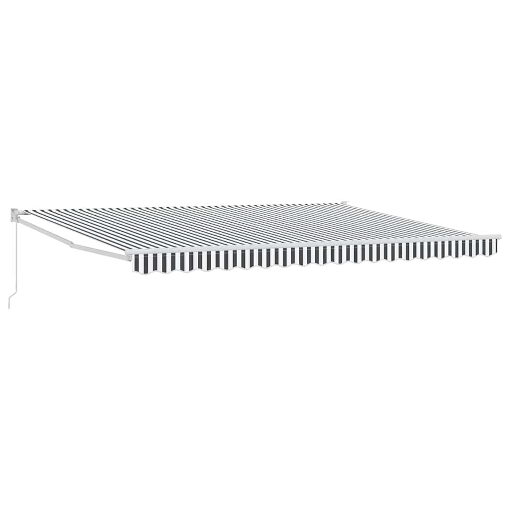 Markise Einziehbar Anthrazit und Weiß 4,5x3 m Stoff & Aluminium