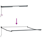 Markise Einziehbar Anthrazit und Weiß 3x2,5 m Stoff & Aluminium