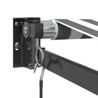 Markise Einziehbar Anthrazit & Weiß 3,5x2,5 m Stoff & Aluminium