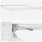 Markise Einziehbar Anthrazit und Weiß 3x2,5 m Stoff & Aluminium