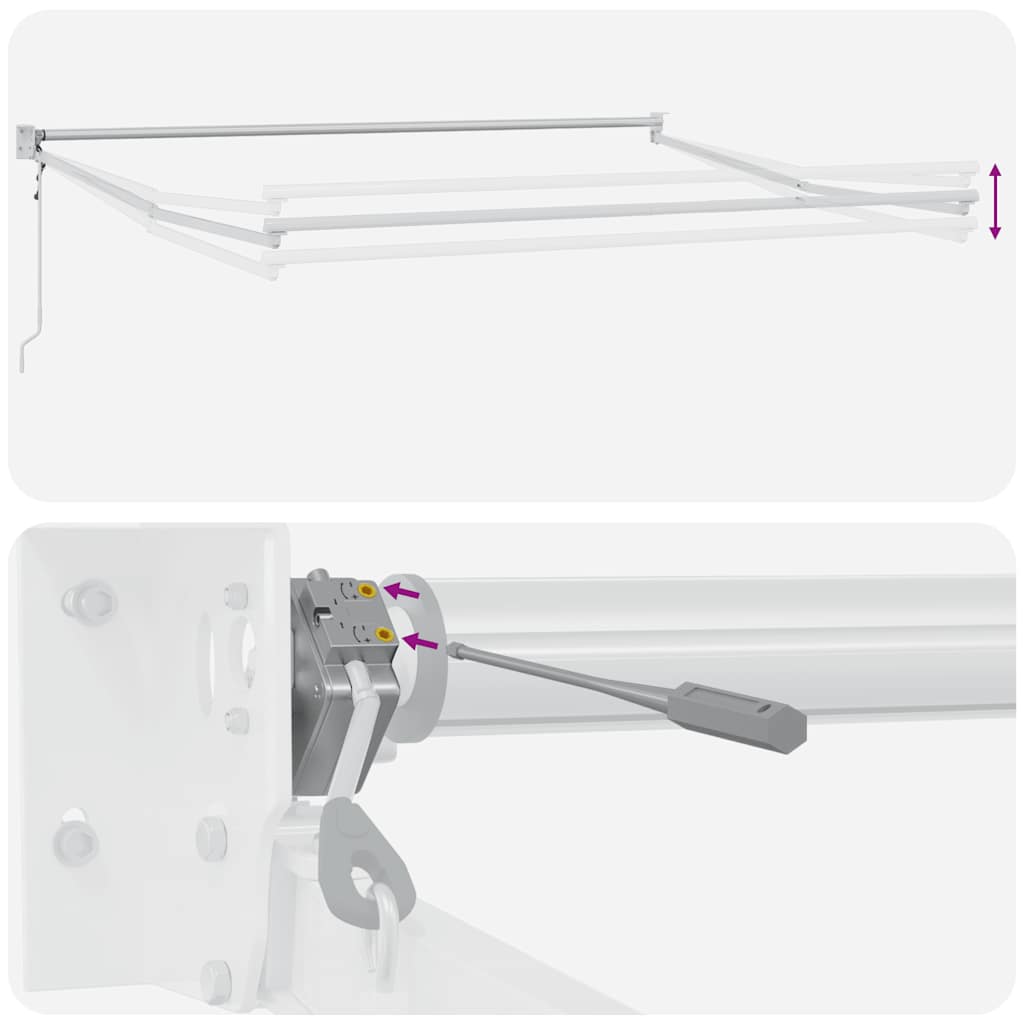 Markise Einziehbar Anthrazit und Weiß 3x2,5 m Stoff & Aluminium