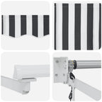 Markise Einziehbar Anthrazit und Weiß 3x2,5 m Stoff & Aluminium