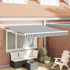 Markise Einziehbar Anthrazit und Weiß 3x2,5 m Stoff & Aluminium