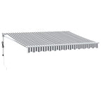 Markise Einziehbar Anthrazit & Weiß 3,5x2,5 m Stoff & Aluminium