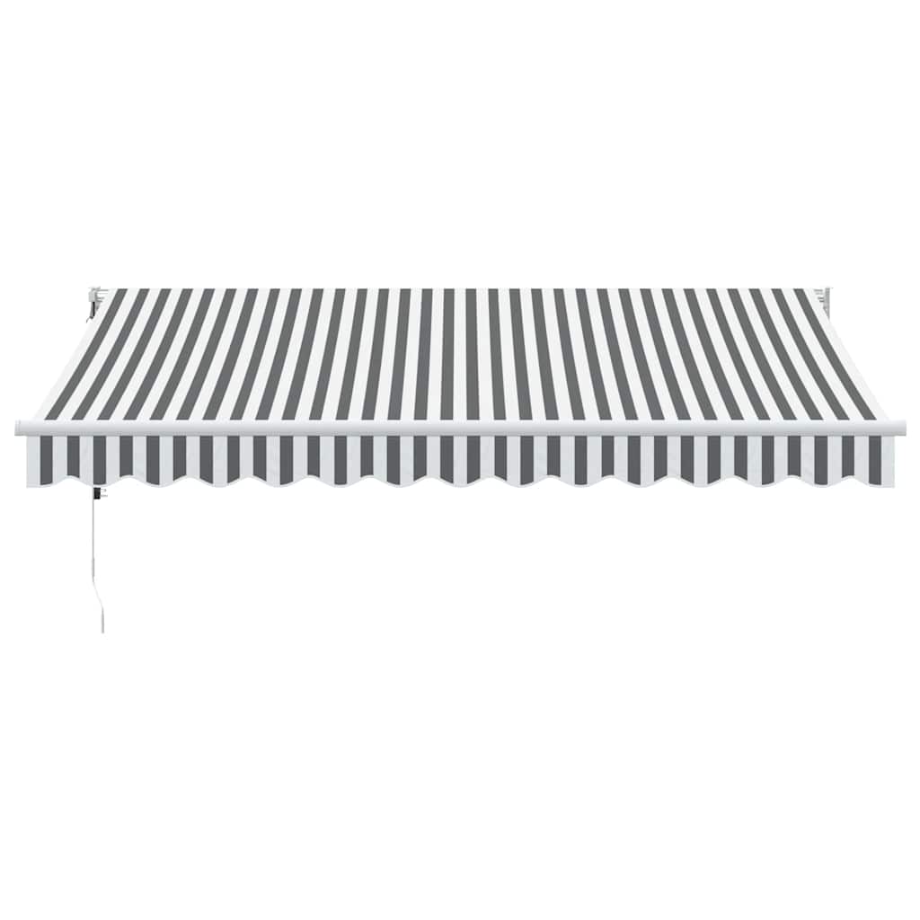 Markise Einziehbar Anthrazit & Weiß 3,5x2,5 m Stoff & Aluminium