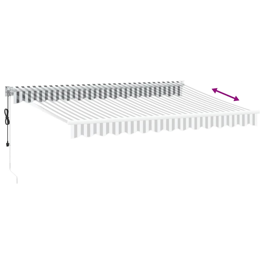 Markise Einziehbar Anthrazit & Weiß 3,5x2,5 m Stoff & Aluminium