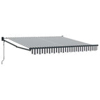 Markise Einziehbar Anthrazit und Weiß 3x2,5 m Stoff & Aluminium