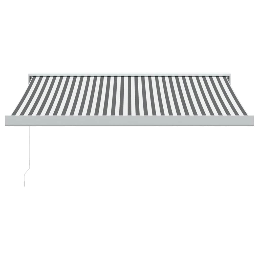 Markise Einziehbar Anthrazit & Weiß 3,5x2,5 m Stoff & Aluminium