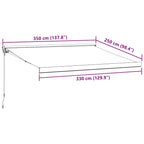 Markise Einziehbar Anthrazit & Weiß 3,5x2,5 m Stoff & Aluminium