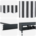 Markise Einziehbar Anthrazit und Weiß 4,5x3 m Stoff & Aluminium