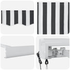 Markise Einziehbar Anthrazit und Weiß 3x2,5 m Stoff & Aluminium