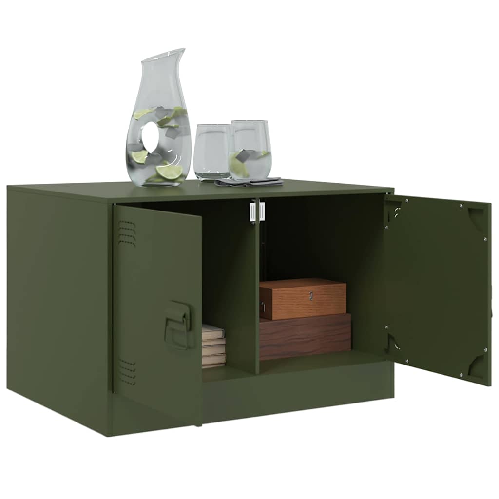 Couchtisch Olivgrün 67x50x44 cm Stahl