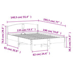 Massivholzbett ohne Matratze Weiß 135x190 cm Kiefernholz