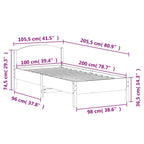 Massivholzbett ohne Matratze Weiß 100x200 cm Kiefernholz
