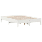 Massivholzbett ohne Matratze Weiß 160x200 Kiefernholz