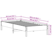 Massivholzbett ohne Matratze Weiß 90x200 cm Kiefernholz