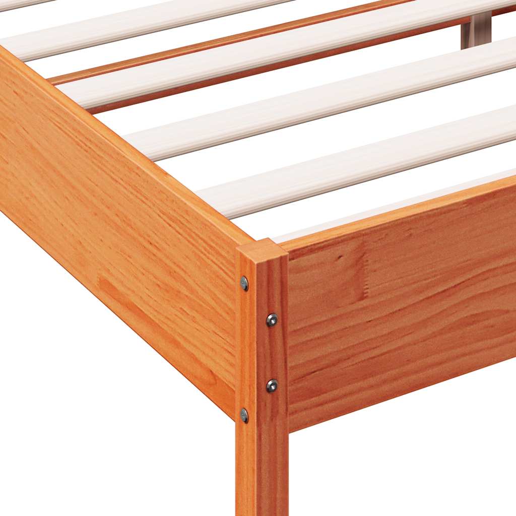 Massivholzbett ohne Matratze Wachsbraun 90x190 cm Kiefernholz