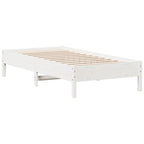 Massivholzbett ohne Matratze Weiß 75x190 cm Kiefernholz
