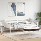 Tagesbett ohne Matratze Weiß 80x200 cm Massivholz Kiefer