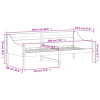 Tagesbett ohne Matratze 90x200 cm Massivholz Kiefer