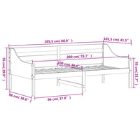 Tagesbett Wachsbraun 100x200 cm Massivholz Kiefer