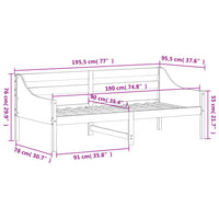 Tagesbett ohne Matratze Wachsbraun 90x190 cm Massivholz Kiefer