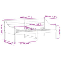 Tagesbett Wachsbraun 75x190 cm Massivholz Kiefer