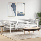 Tagesbett ohne Matratze Weiß 90x200 cm Massivholz Kiefer