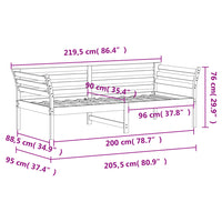 Tagesbett ohne Matratze Wachsbraun 90x200 cm Massivholz Kiefer