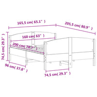 Massivholzbett ohne Matratze 160x200 cm Kiefernholz