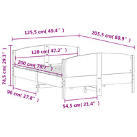 Massivholzbett ohne Matratze 120x200 cm Kiefernholz